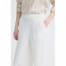 Pantalones ICHI Linno Cloud Dancer White