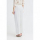 Pantalones ICHI Linno Cloud Dancer White