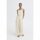 Pantalones ICHI Linno Brown Stripe