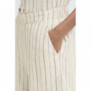 Pantalones ICHI Linno Brown Stripe