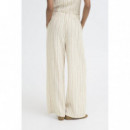 Pantalones ICHI Linno Brown Stripe