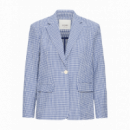 Chaquetas Mujer Blazer ICHI Jilma Sodalite Blue / White Check