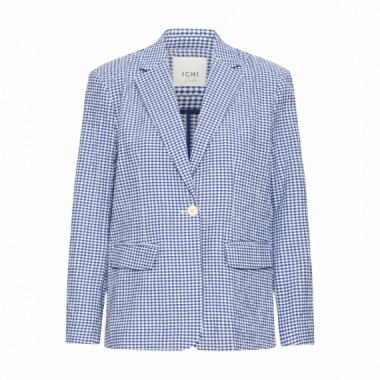 Chaquetas Mujer Blazer ICHI Jilma Sodalite Blue / White Check