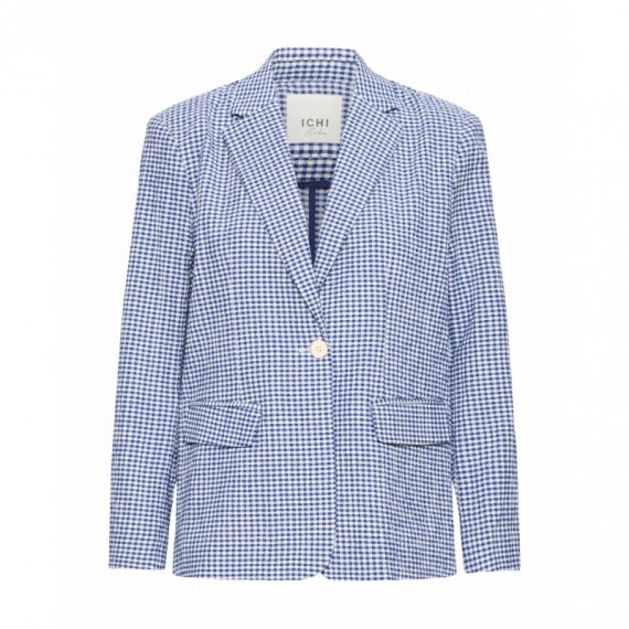 Chaquetas Mujer Blazer ICHI Jilma Sodalite Blue / White Check