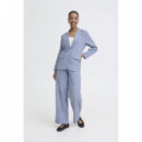 Chaquetas Mujer Blazer ICHI Jilma Sodalite Blue / White Check