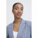 Chaquetas Mujer Blazer ICHI Jilma Sodalite Blue / White Check