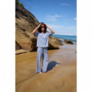 Pantalones mujer Pantalones ICHI Jilma Sodalite Blue / White Check