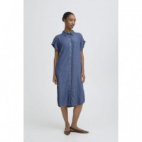 B-Young Vestidos Vestido B.YOUNG Kosmo Mid Blue Denim