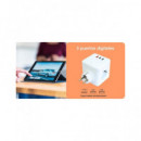 SILVER Eblock Cubo Con 3 Enchufes Schucko+2xUsb A+QxTIpo C Carga Rapida 9523 Blanco