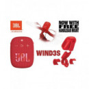JBL Altavoz Bluetooth WIND 3S Con Soporte Manillar Para Bici Rojo