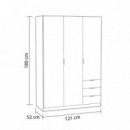 ARMARIO 3P+ 3CAJONES 180X121X52CM R. CANADIAN/BL. ARTIK MOMI