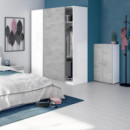 ZAPATERO-ARMARIO 2P 6 BALDAS 103X55X36CM BLANCO/CEMENTO MOMI