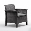 SET DE JARDIN 2 SILLONES + MESA SERIE VENEZIA TERRACE GRAPHITE BICA