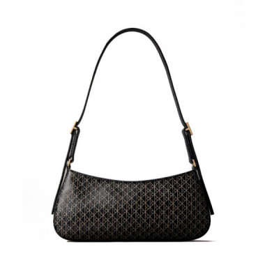 Bolso peque&ntilde;o de hombro con emblema revestido y logo