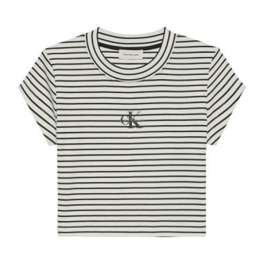 Camiseta slim de canal&eacute; a rayas