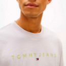 Camiseta de punto con logo lineal bordado