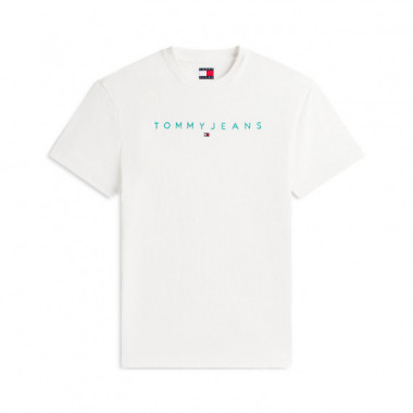 Camiseta de punto con logo lineal bordado