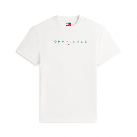 Camiseta de punto con logo lineal bordado