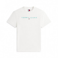 Camiseta de punto con logo lineal bordado