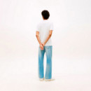 Camiseta de punto con logo lineal bordado