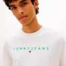 Camiseta de punto con logo lineal bordado