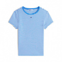 Camiseta acanalada slim de cuello redondo