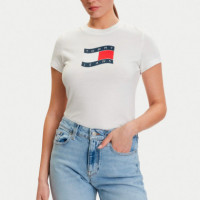 Camiseta de punto slim con logo ondulante