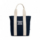 Bolso Tote de Lona con Logo Texturizado  TOMMY HILFIGER