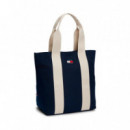 Bolso Tote de Lona con Logo Texturizado  TOMMY HILFIGER