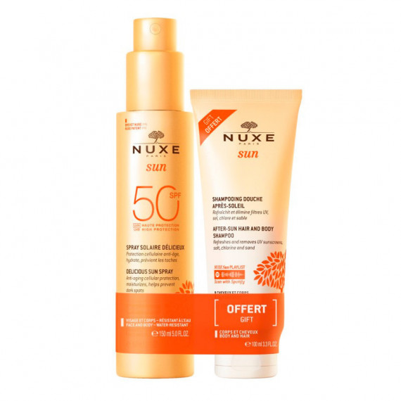 NUXE Sun Spray SPF50 + After Sun
protector Cara y Cuerpo + After Sun Gel