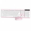 ONE+ COMBO TECLADO + RATON INALAMBRICO NG6029 ROSA
