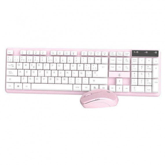 ONE+ COMBO TECLADO + RATON INALAMBRICO NG6029 ROSA