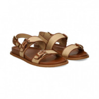 SANDALIA 3 HEBILLAS RAFIA BEIGE