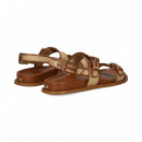 SANDALIA 3 HEBILLAS RAFIA BEIGE