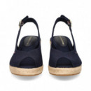 ABIERTO PUNTA Y TALON TEXTIL AZUL