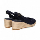 ABIERTO PUNTA Y TALON TEXTIL AZUL