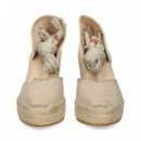 ALPARGATA CUÑA YUTE VOLANTES BEIGE