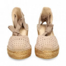 ALPARGATA CUÑA ANTE PICADO BEIGE