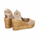 ALPARGATA CUÑA ANTE PICADO BEIGE