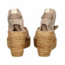 ALPARGATA CUÑA ANTE PICADO BEIGE