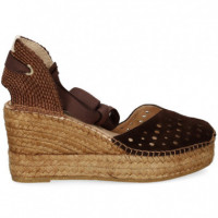 ALPARGATA CUÑA ANTE PICADO MOKA