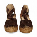 ALPARGATA CUÑA ANTE PICADO MOKA