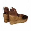 ALPARGATA CUÑA ANTE PICADO MOKA