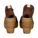 ALPARGATA CUÑA ANTE PICADO MOKA