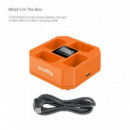 SmallRig 5749 Cargador Cuádruple de Baterías para Cámara NP-FW50