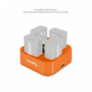 SmallRig 5749 Cargador Cuádruple de Baterías para Cámara NP-FW50