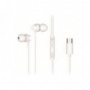 Auriculares Conceptronic Intraurales Binaurales con Micrófono Integrado USB-C 1.5m Blancos (BRENDAN03W)