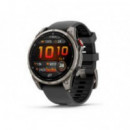 Smartwatch Garmin Fenix 8 Pro Amoled 47mm, Sapphire, Titanio con Correa de Silicona Negra (010-03198-11)