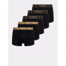 5PACK Boxer GUESS Negro Dorado