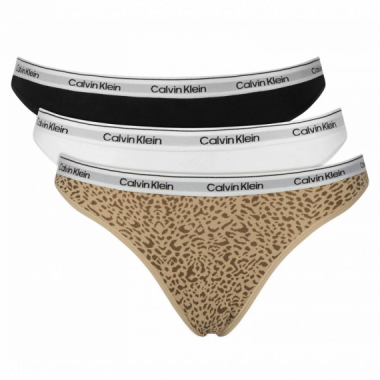 Tripack Tanga CALVIN KLEIN Leopardo/blanco/negro
